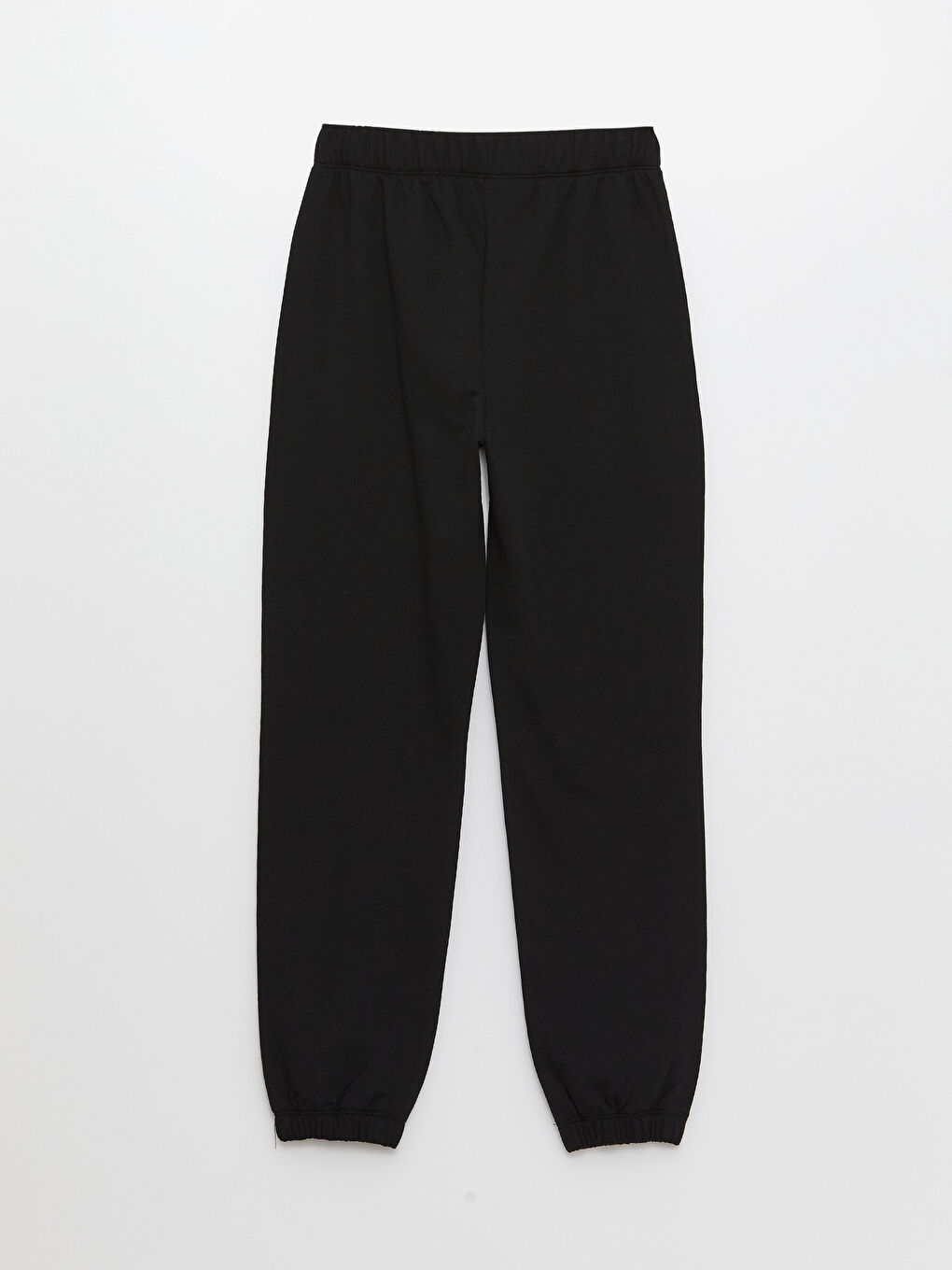 Siyah Kadın Beli Lastikli Düz Jogger Eşofman Altı-6