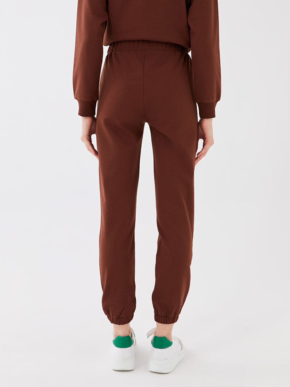 Pantaloni de trening jogger simpli cu talie elastică pentru femei-4