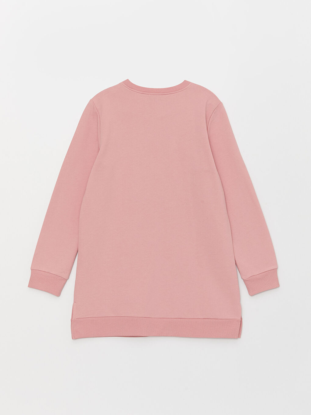 Crew Neck Plain Long Sleeve Women's Sweatshirt Tunic-6
