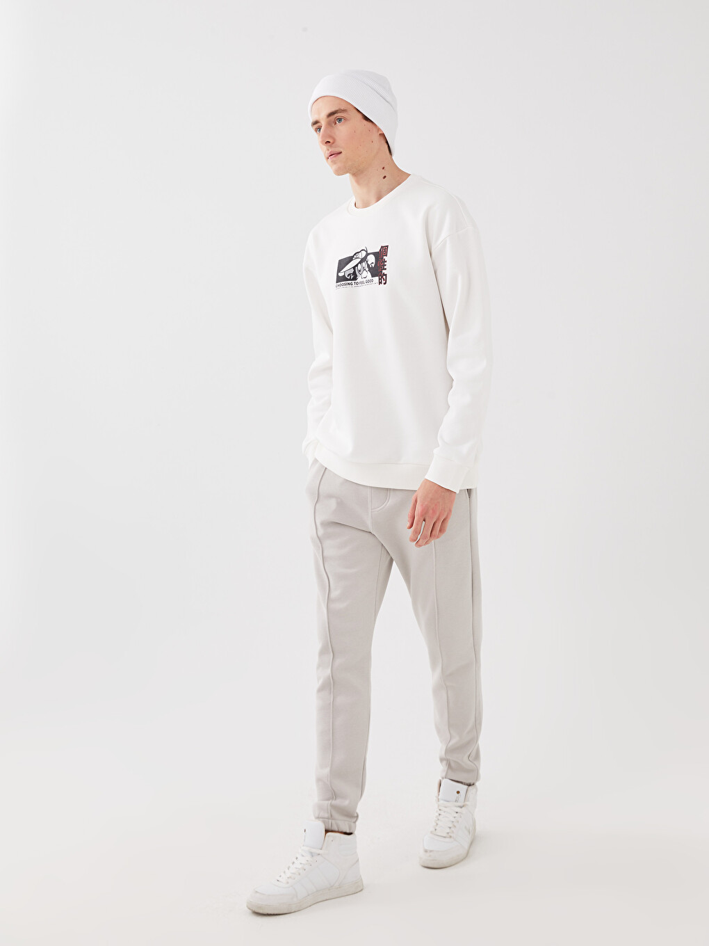 Gri Slim Fit Erkek Jogger Eşofman Altı-1