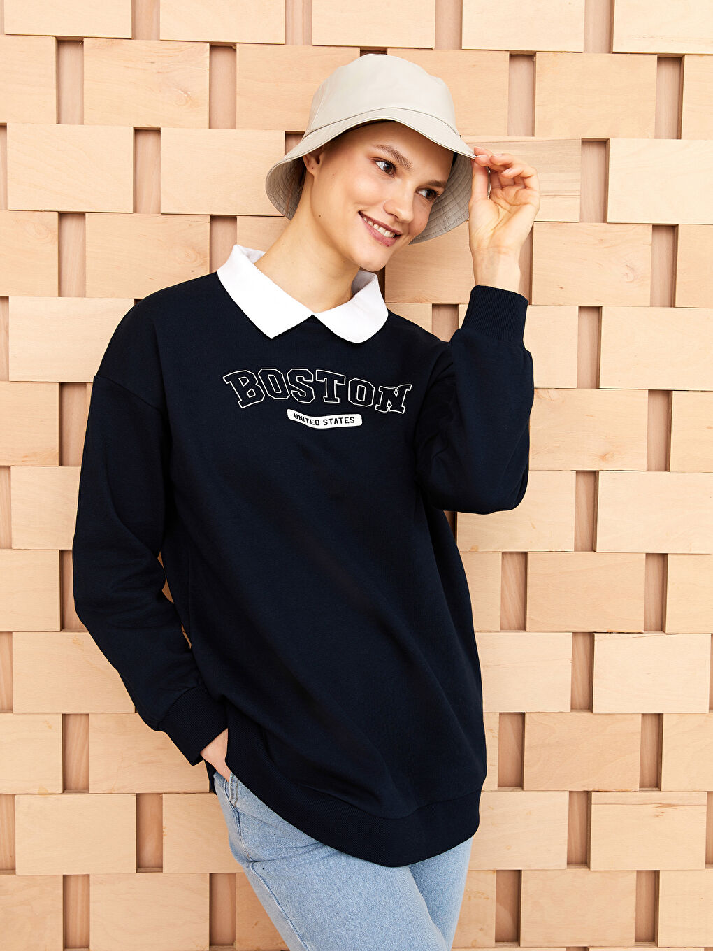 Hanorac Gros Imprimat cu Guler Polo pentru Femei