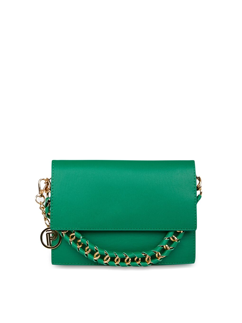 Yeşil Deri Görünümlü Kadın Omuz Çantası