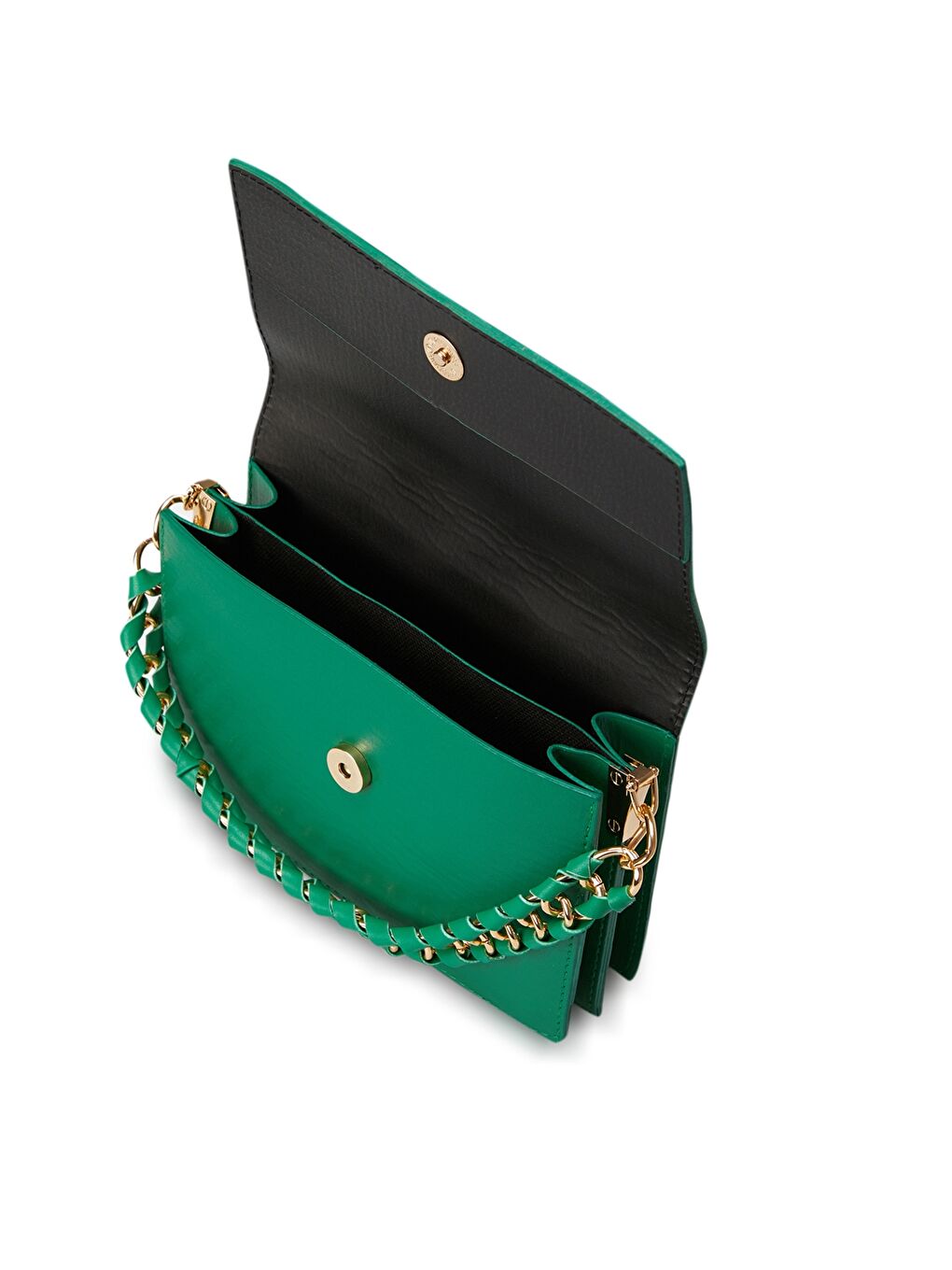 Yeşil Deri Görünümlü Kadın Omuz Çantası-1