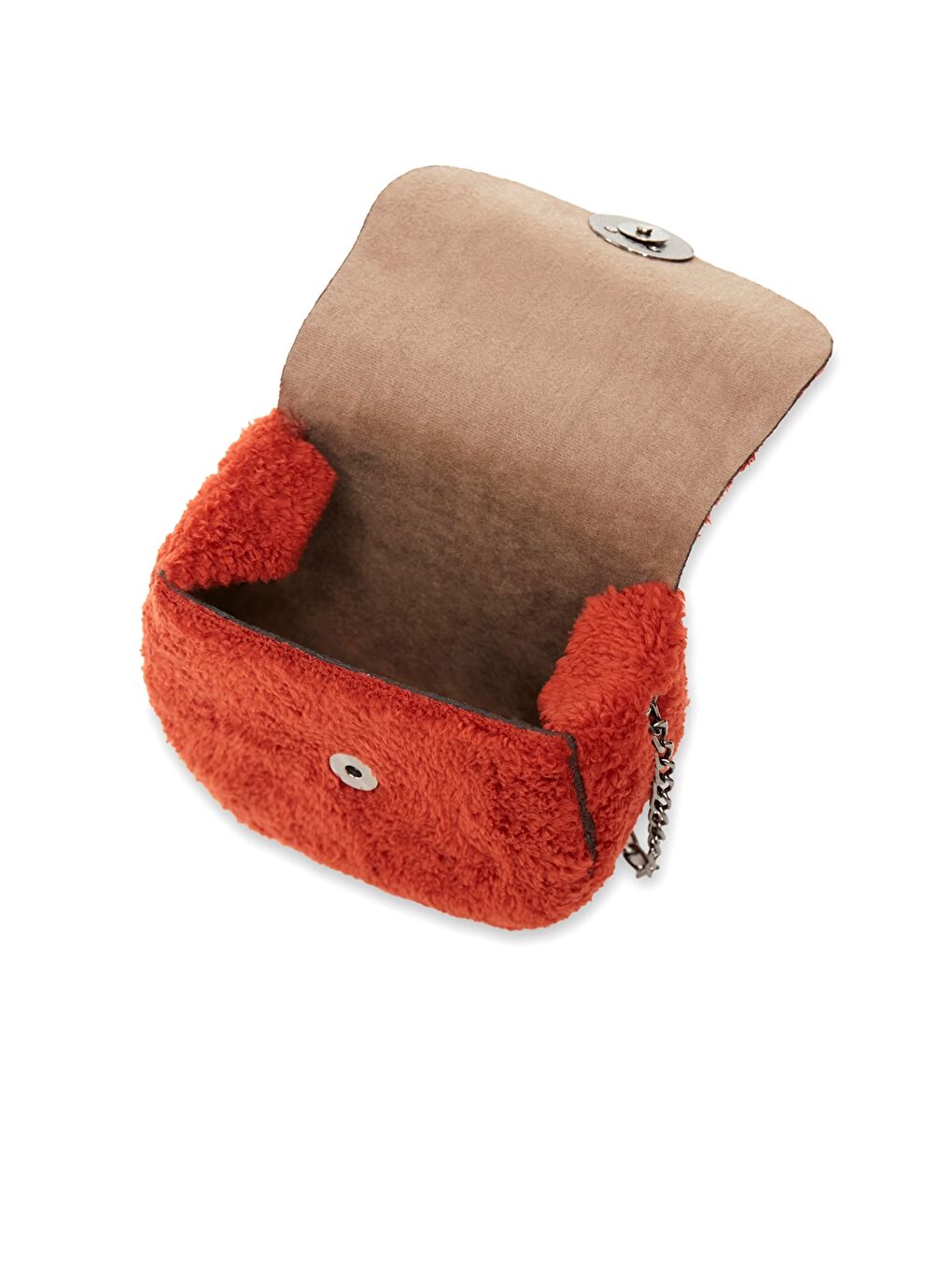 Kırmızı Kendinden Desenli Kadın Omuz Çantası-1