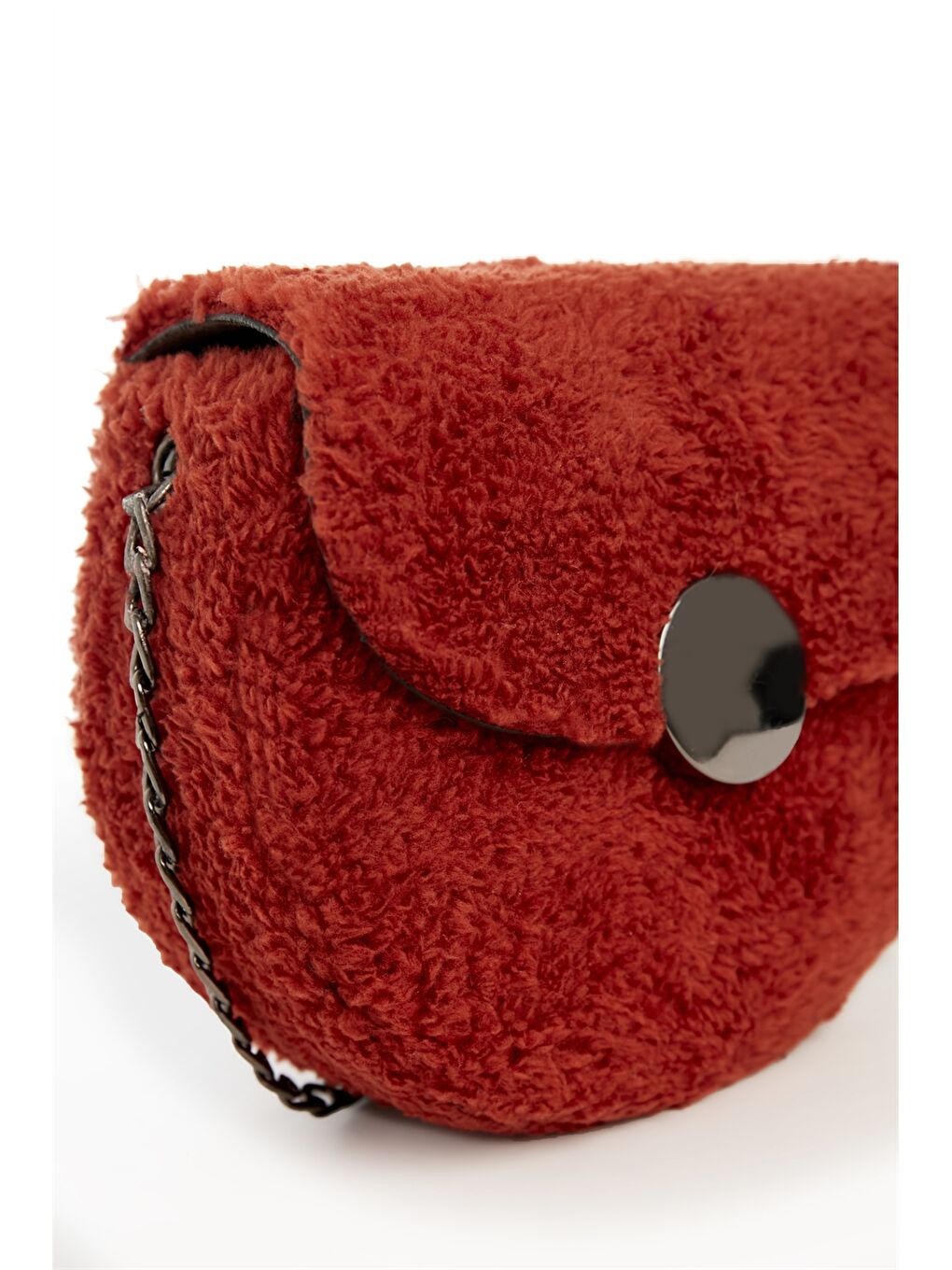 Kırmızı Kendinden Desenli Kadın Omuz Çantası-2