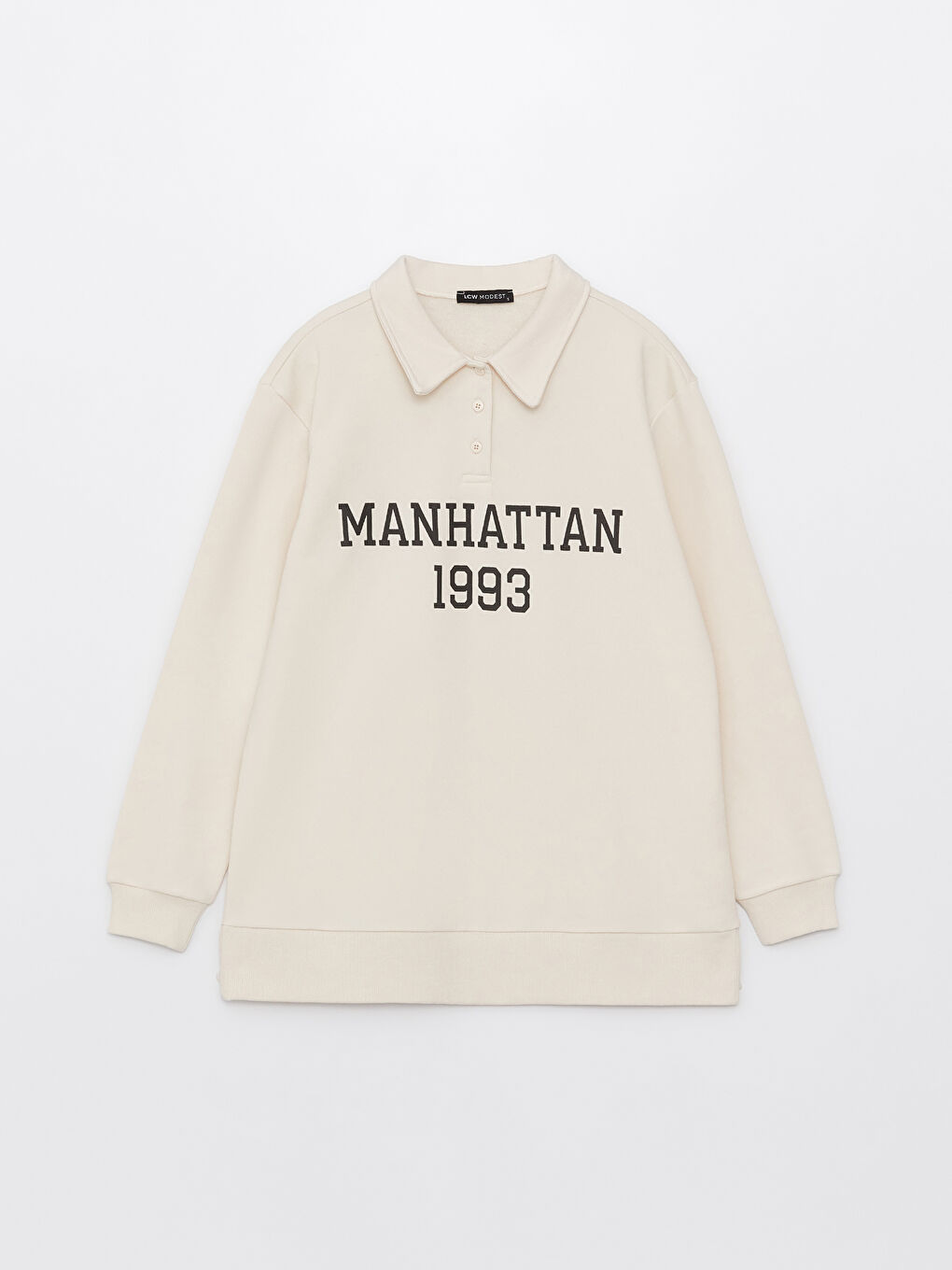 كنزة رياضية بياقة بولو مطبوعة بأكمام طويلة للسيدات-5