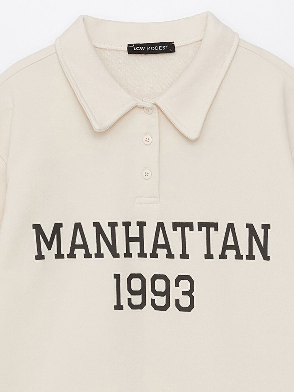 كنزة رياضية بياقة بولو مطبوعة بأكمام طويلة للسيدات-7