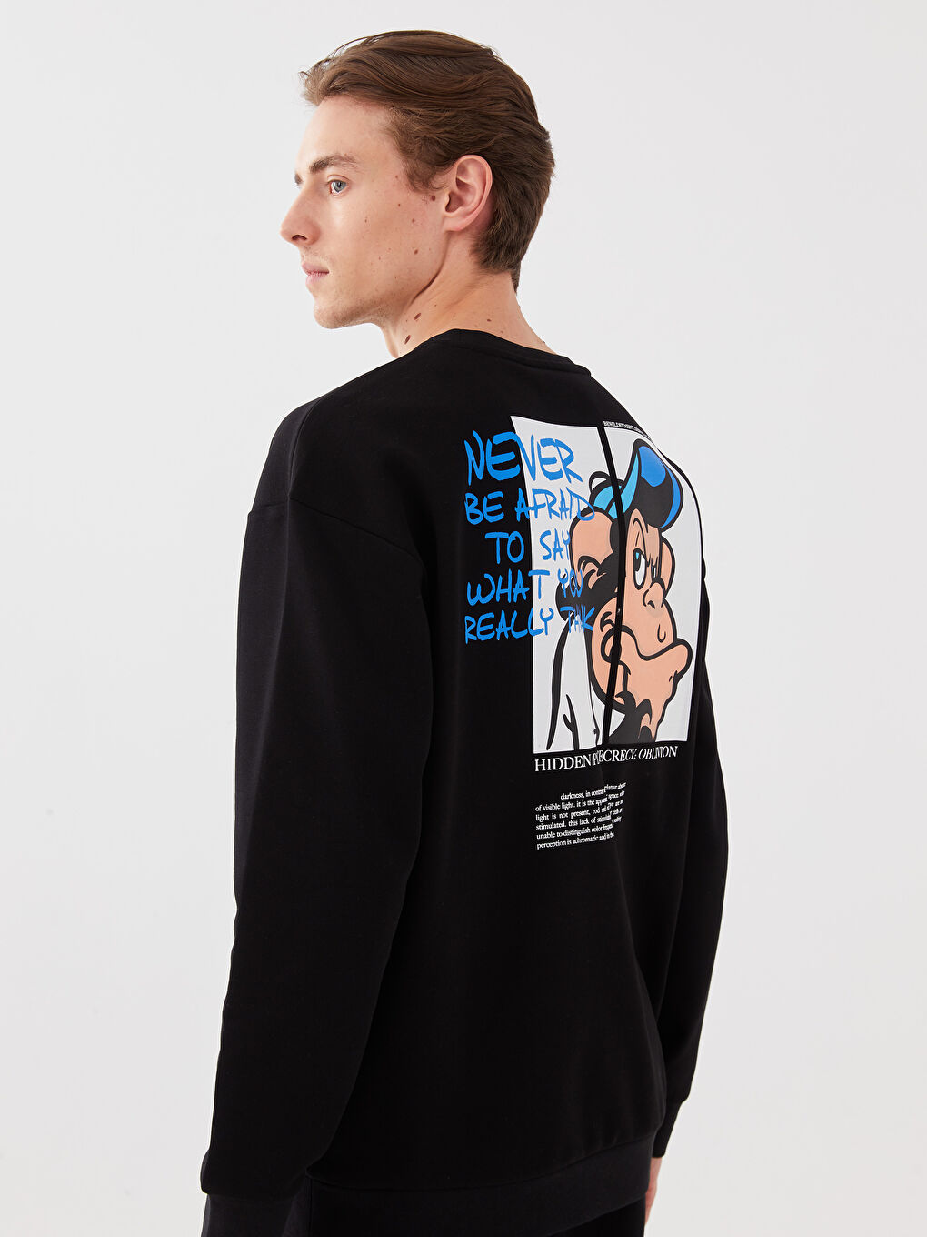 XSIDE Crew Neck Long Sleeve Nostalgic Monkey Printed Men's