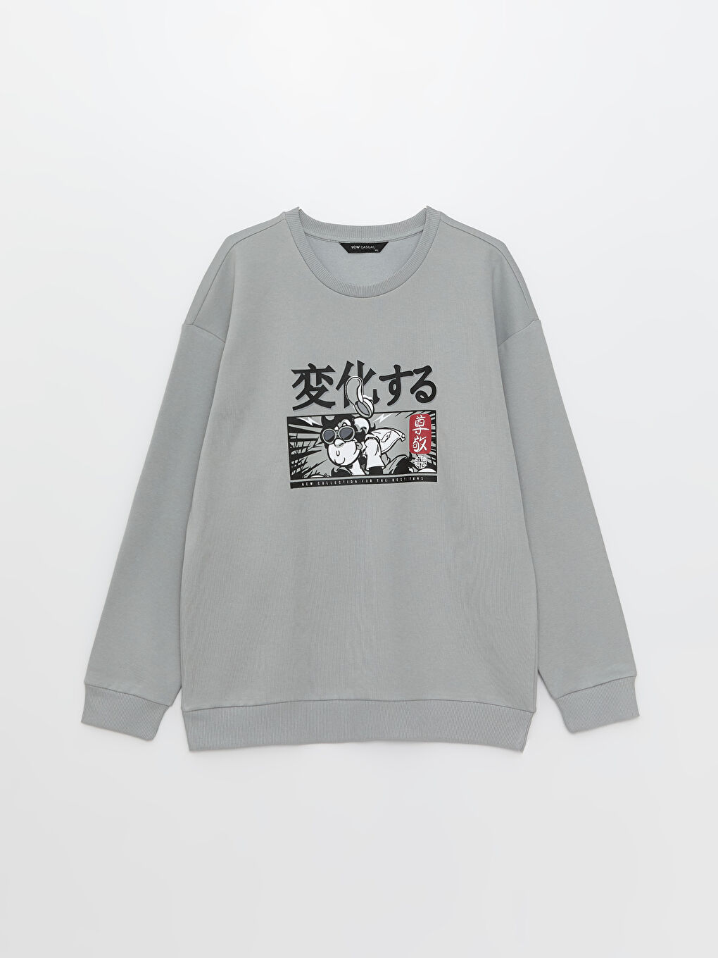 Crew Neck Long Sleeve Nostalgic Monkey Printed Men's Thick Sweatshirt-7