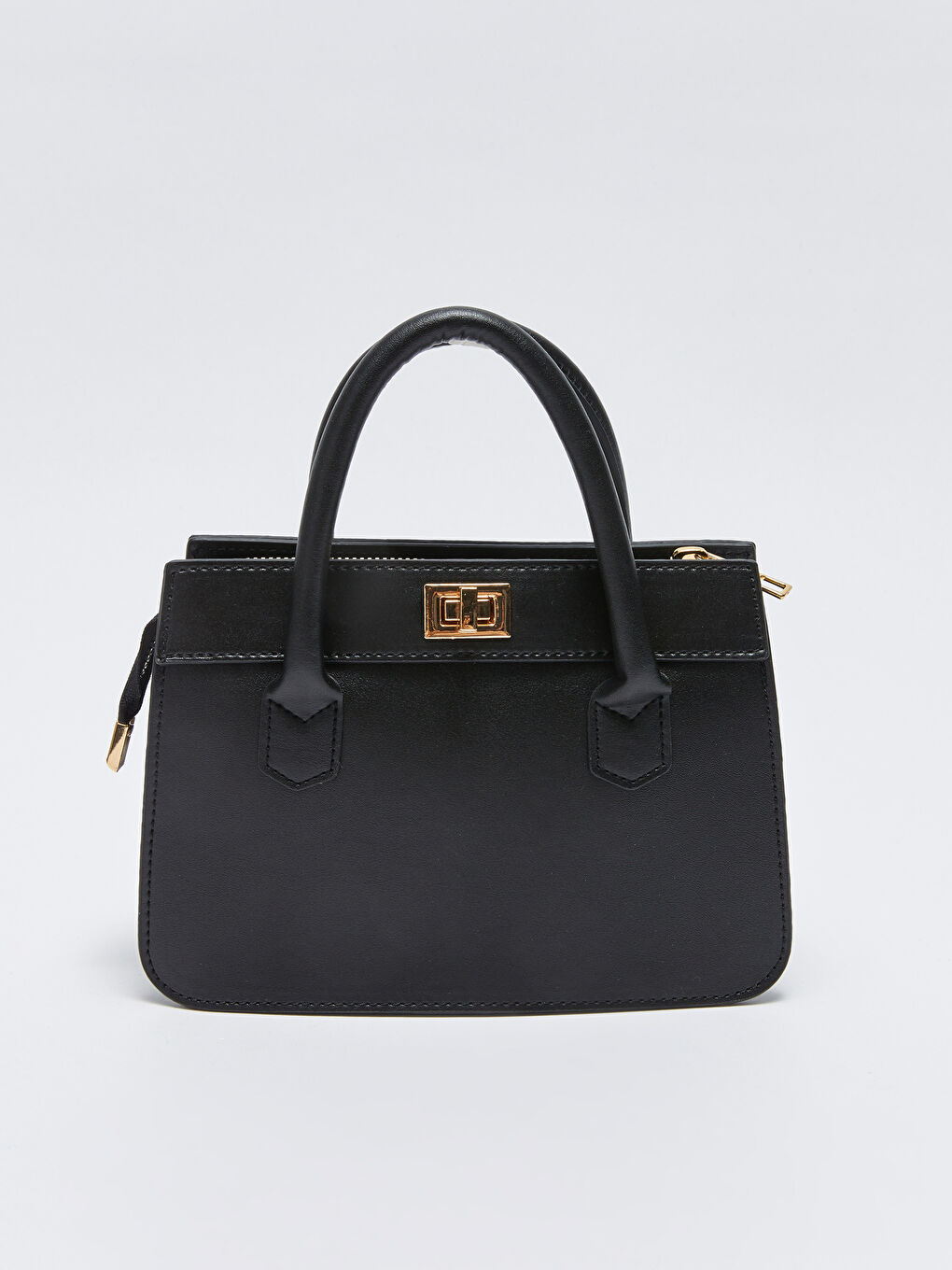 Siyah Deri Görünümlü Kadın Kol Çantası-3