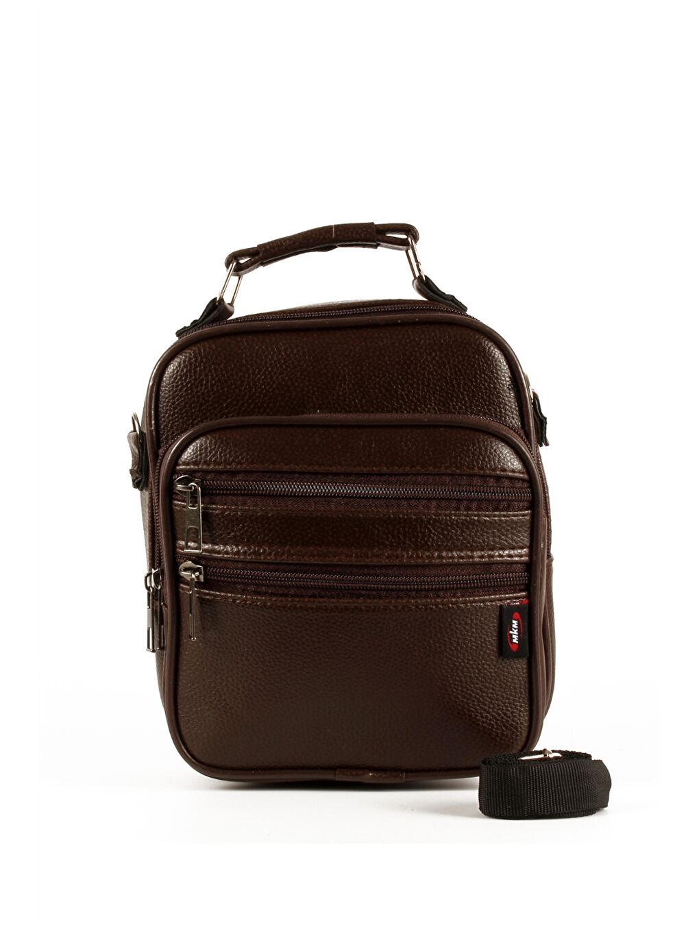 Kahverengi Deri Görünümlü Çok Bölmeli Erkek El Çantası-1