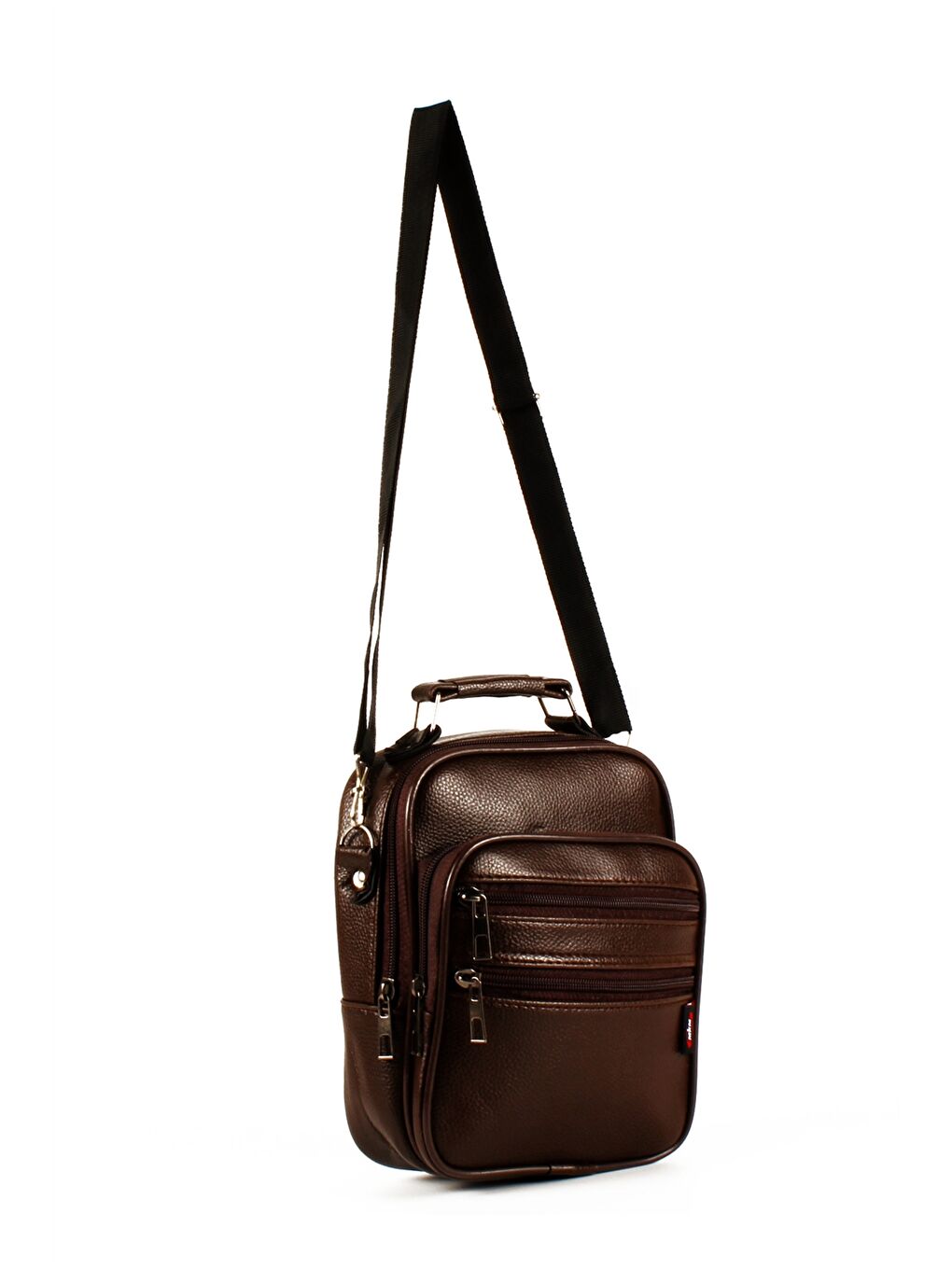 Kahverengi Deri Görünümlü Çok Bölmeli Erkek El Çantası-2