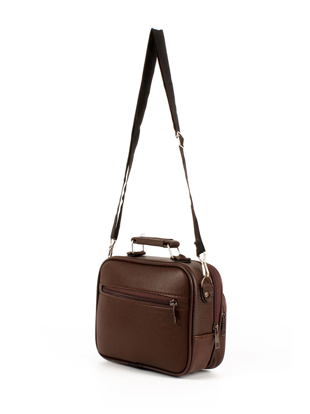 Kahverengi Deri Görünümlü Erkek El Çantası 3'lü-3