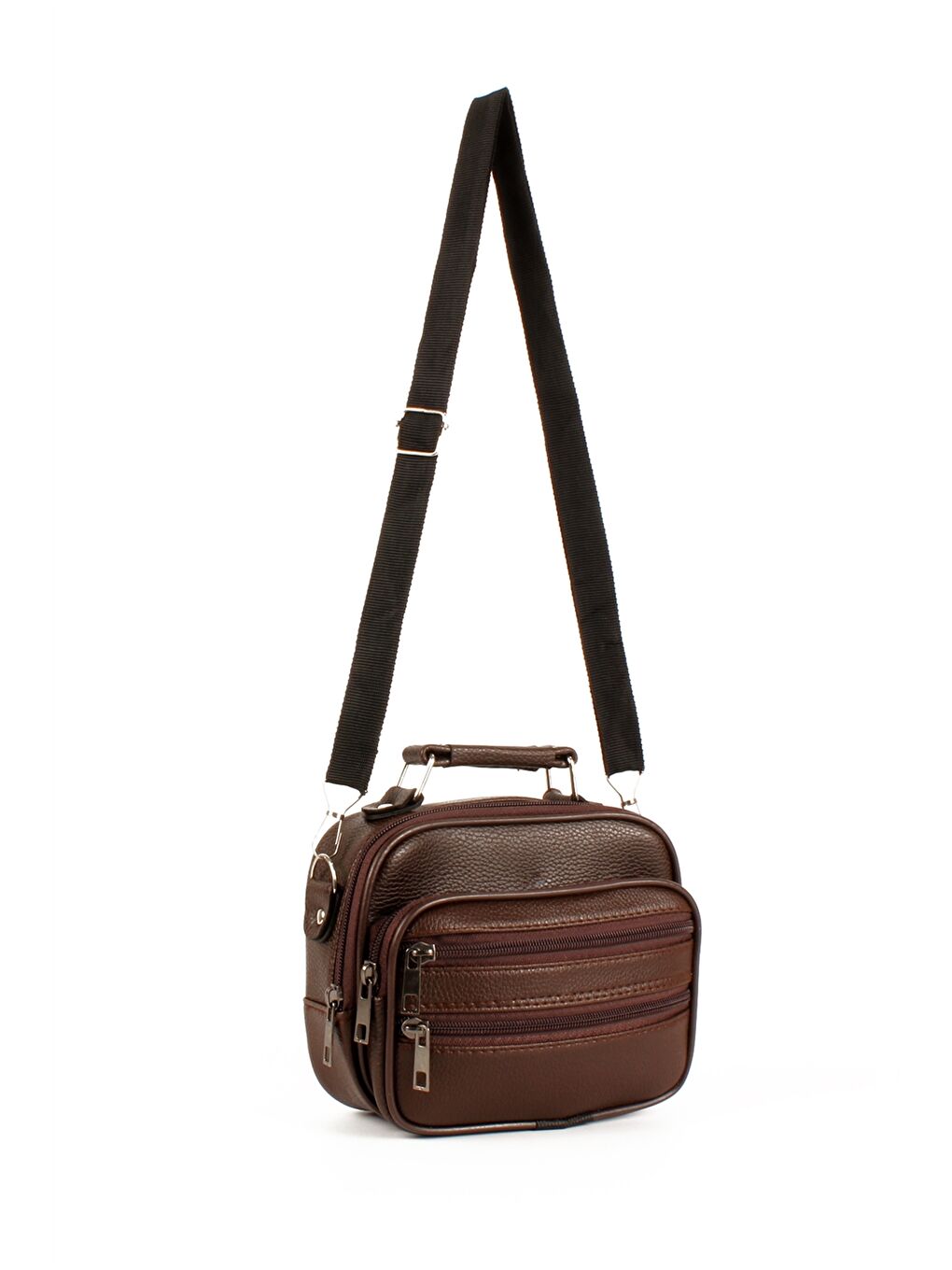 Kahverengi Deri Görünümlü Erkek El Çantası 3'lü-4