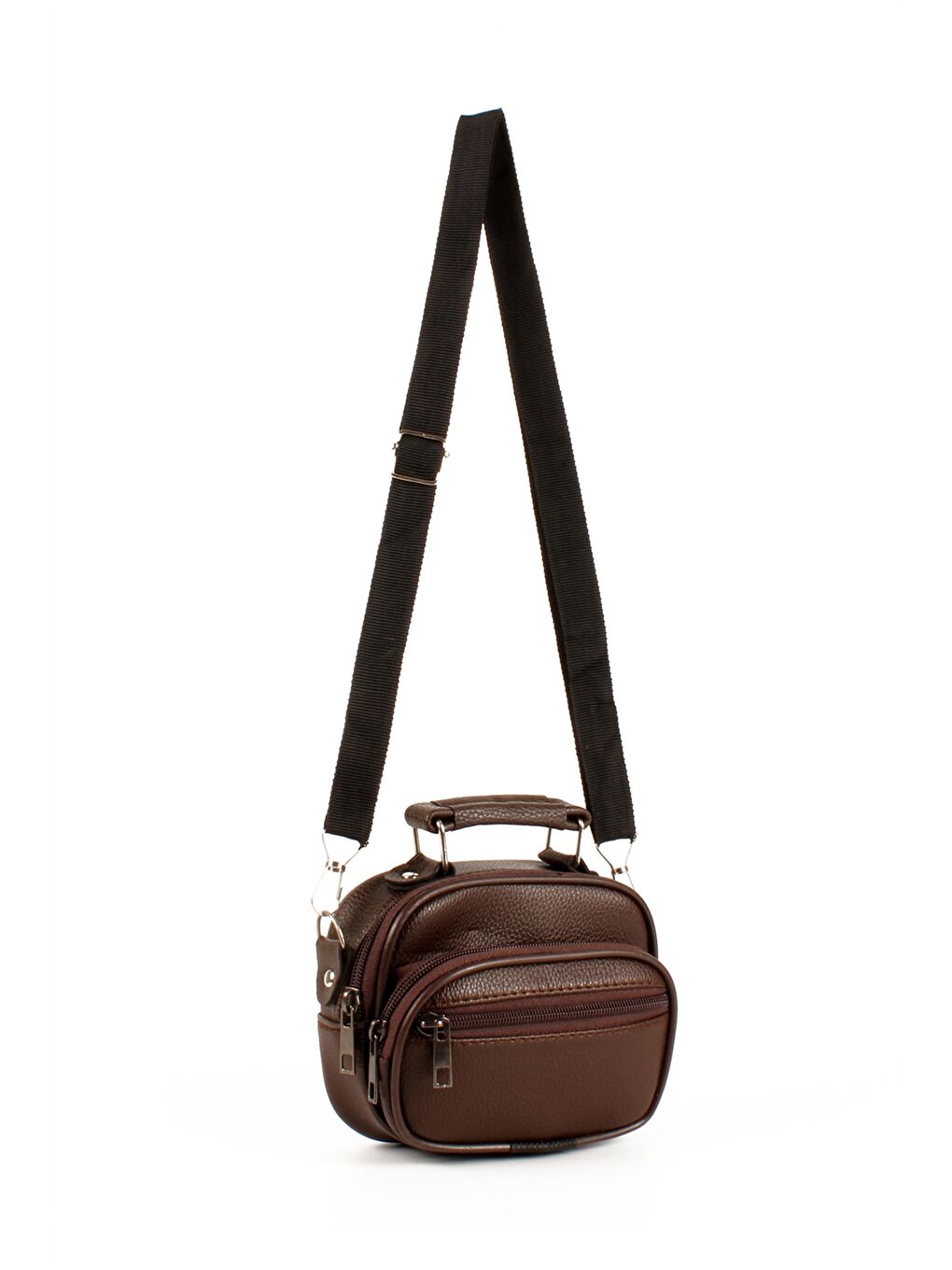 Kahverengi Deri Görünümlü Erkek El Çantası 3'lü-6