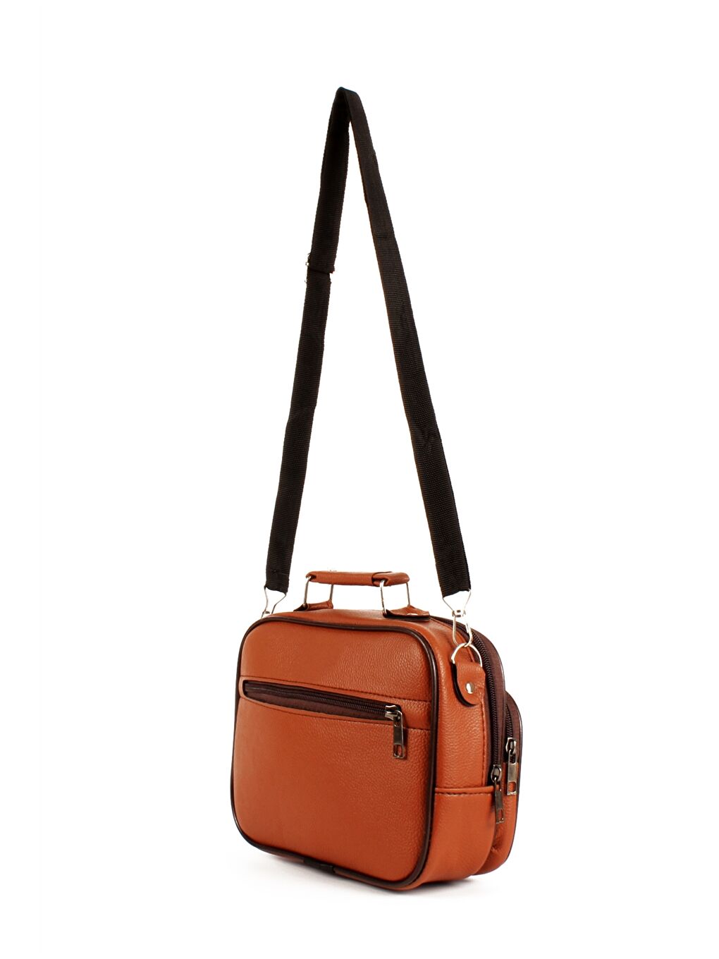 Kahverengi Deri Görünümlü Erkek El Çantası 3'lü-3