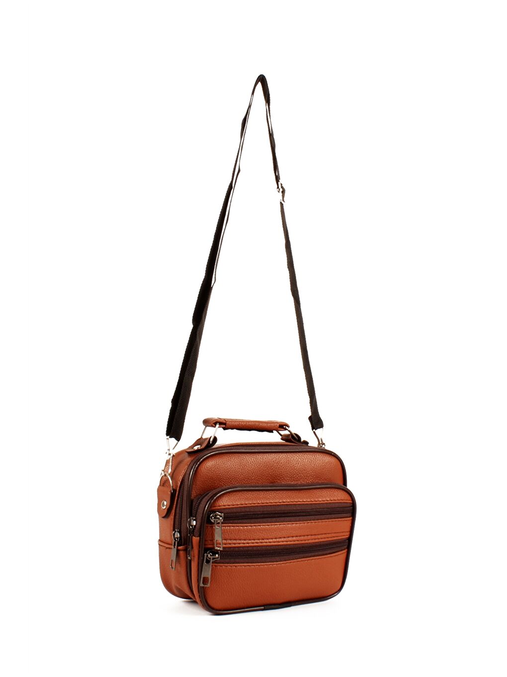 Kahverengi Deri Görünümlü Erkek El Çantası 3'lü-4