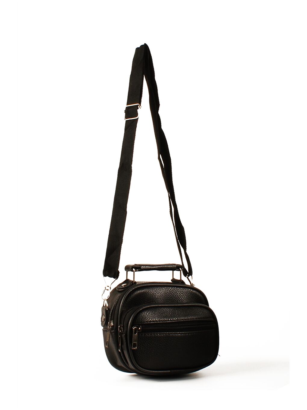 Siyah Deri Görünümlü Erkek El Çantası 3'lü-7