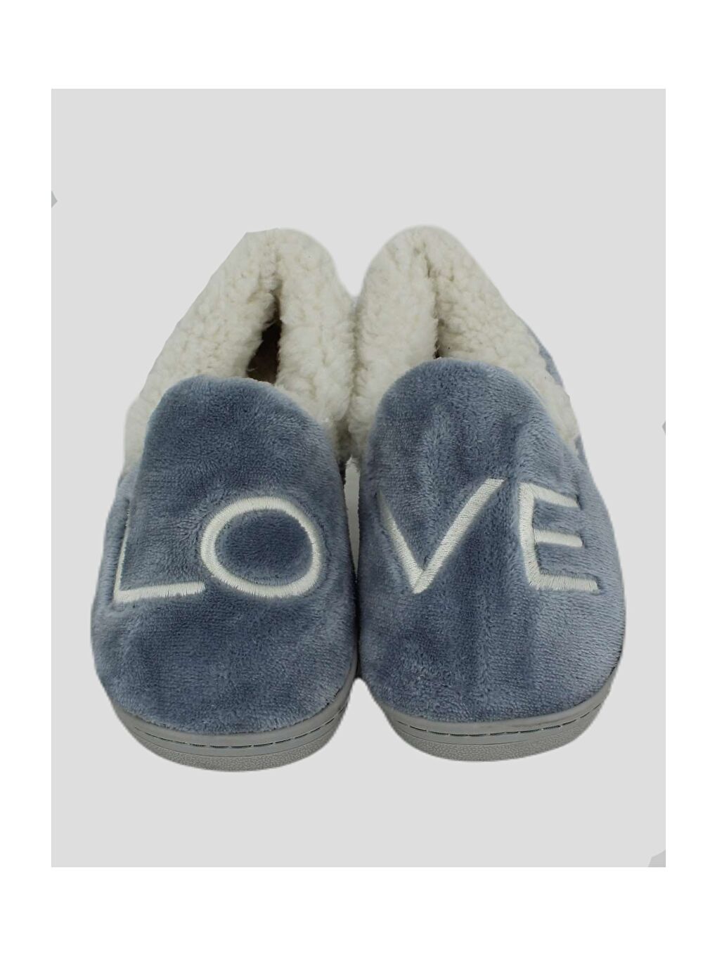 Mavi Nakışlı Kadın Ev Ayakkabısı