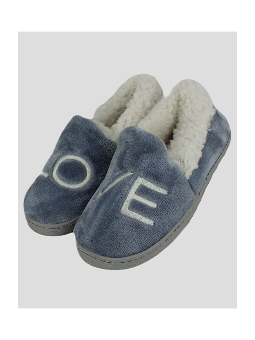 Mavi Nakışlı Kadın Ev Ayakkabısı-1