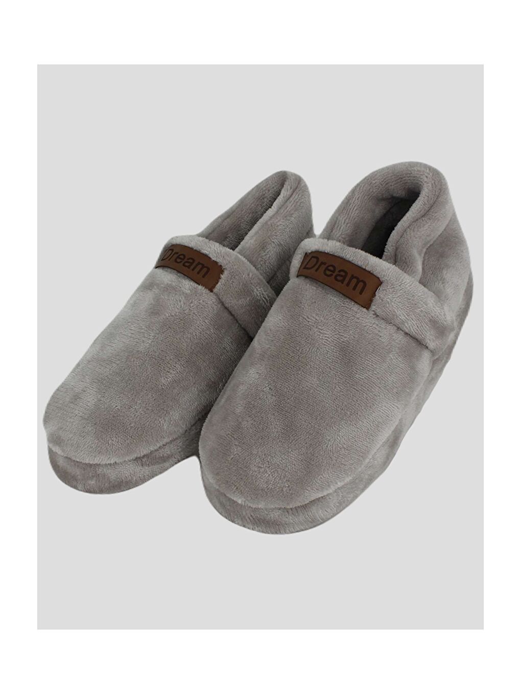 Gri Yazı Baskılı Kadın Ev Ayakkabısı-1