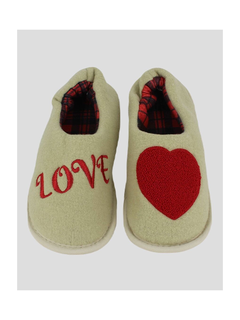 Bej Nakışlı Kadın Ev Ayakkabısı