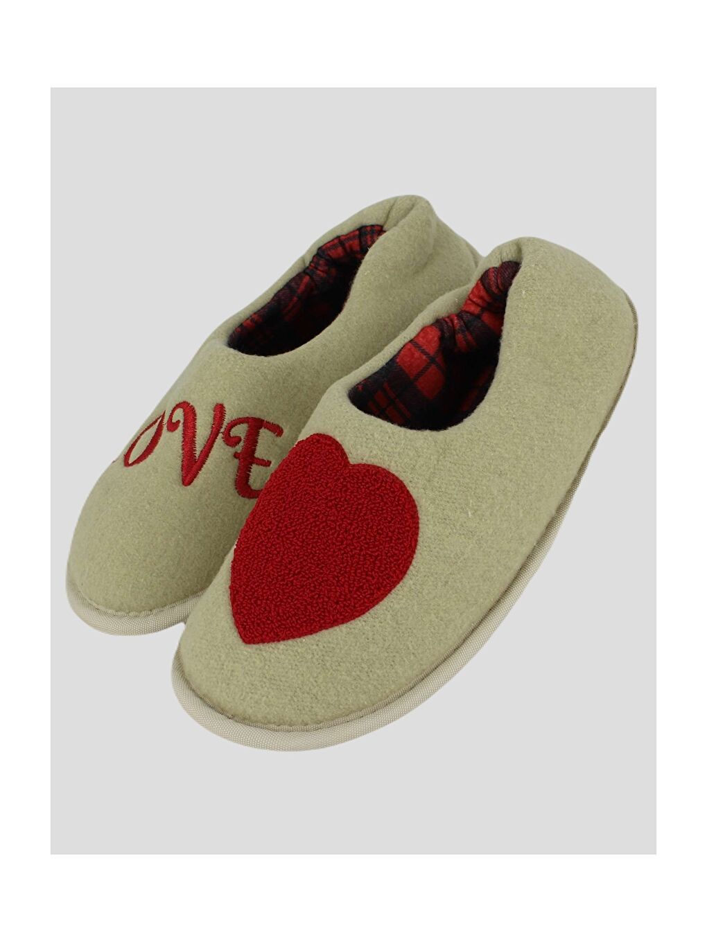 Bej Nakışlı Kadın Ev Ayakkabısı-1