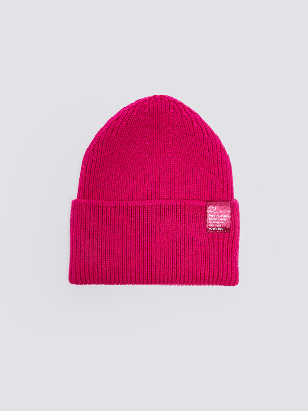 Tag Detailed Women's Tricot Beanie-2