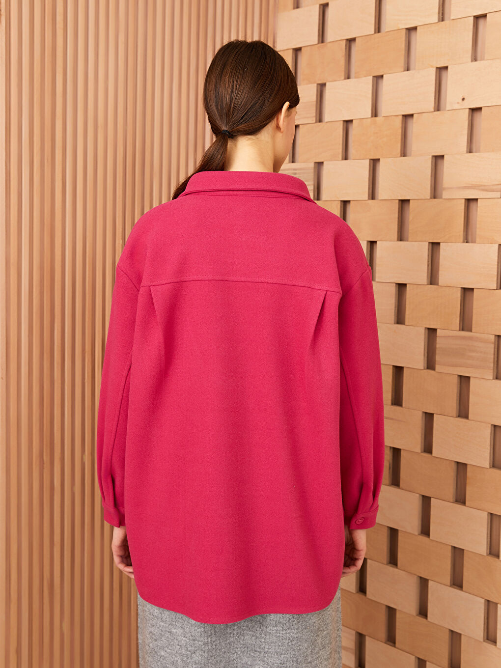 უბრალო გრძელმკლავიანი ქალებისთვის პერანგი ტუნიკა-4