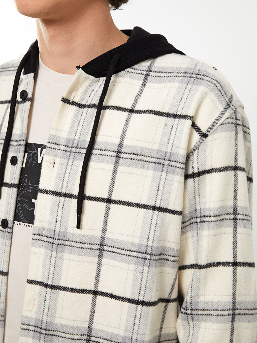 Siyah Regular Fit Uzun Kollu Ekose Erkek Oduncu Gömlek-3