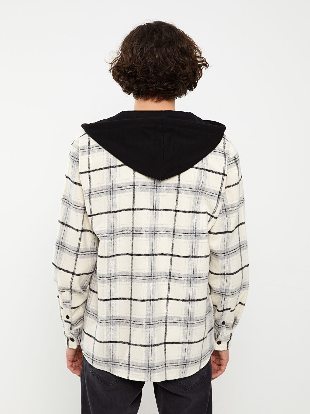 Siyah Regular Fit Uzun Kollu Ekose Erkek Oduncu Gömlek-4