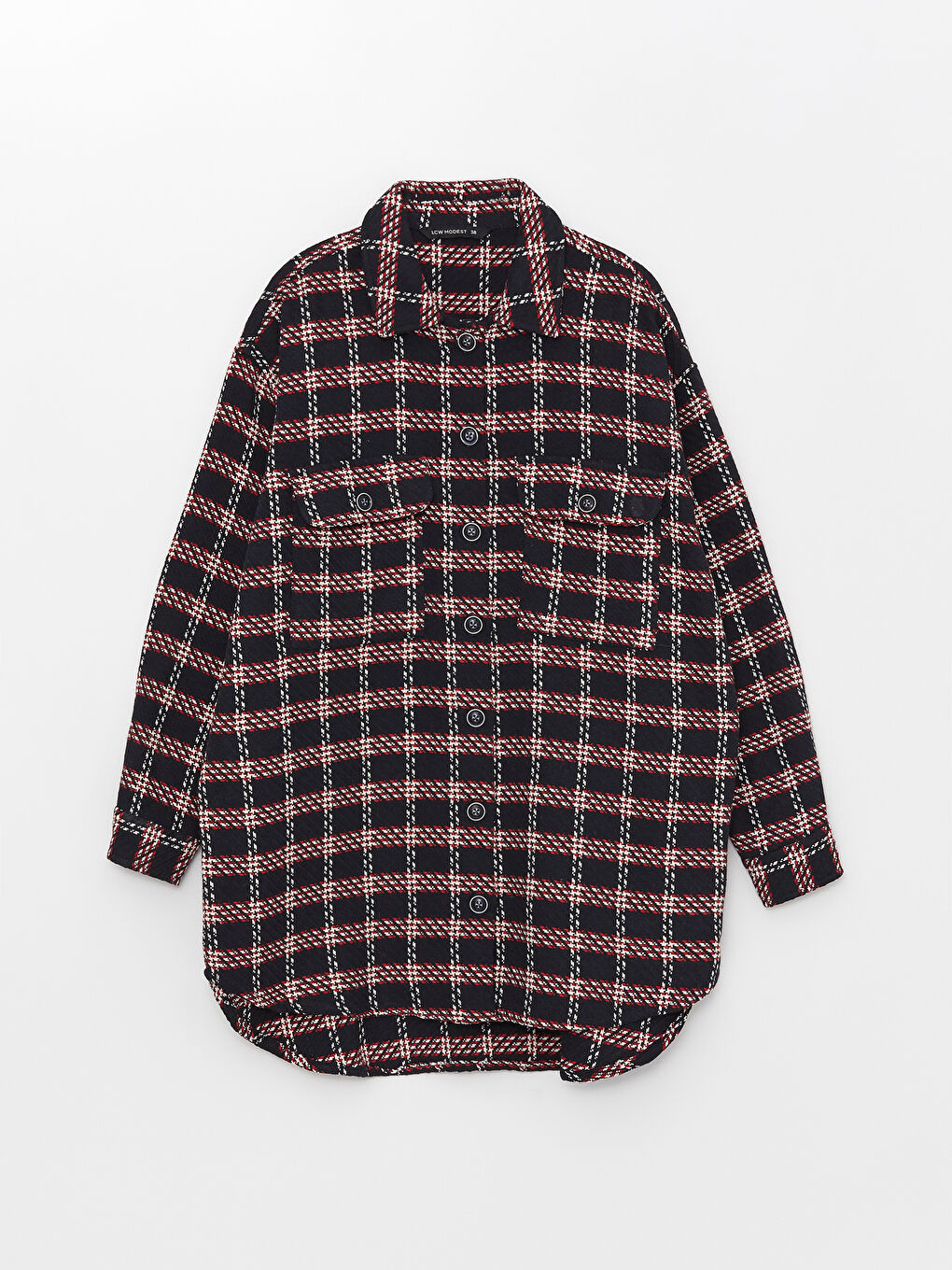 قميص خارجي تيويد نسائي منقوش كم طويل-5