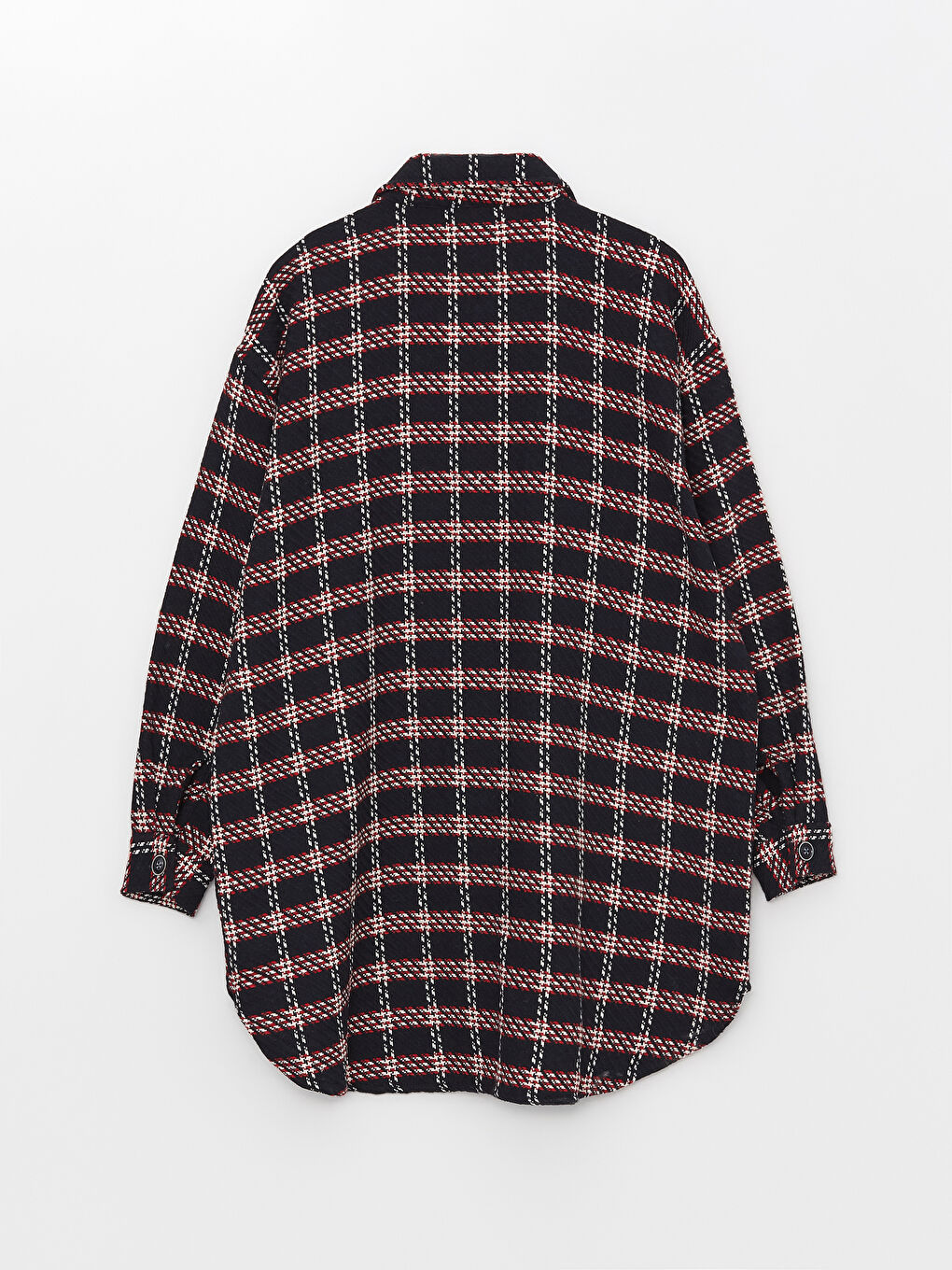 قميص خارجي تيويد نسائي منقوش كم طويل-6