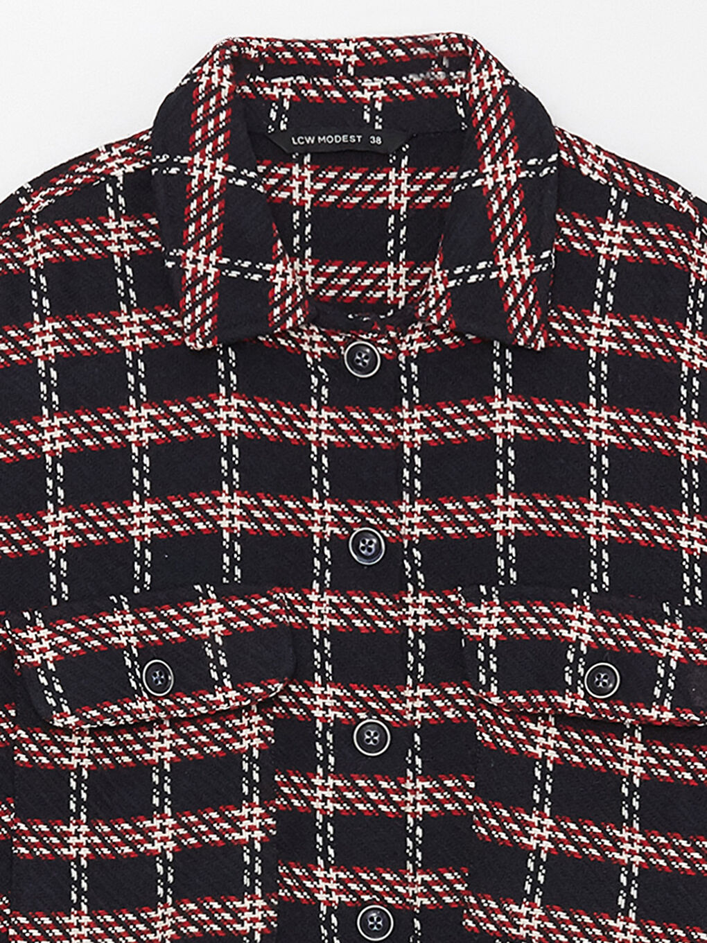 قميص خارجي تيويد نسائي منقوش كم طويل-7