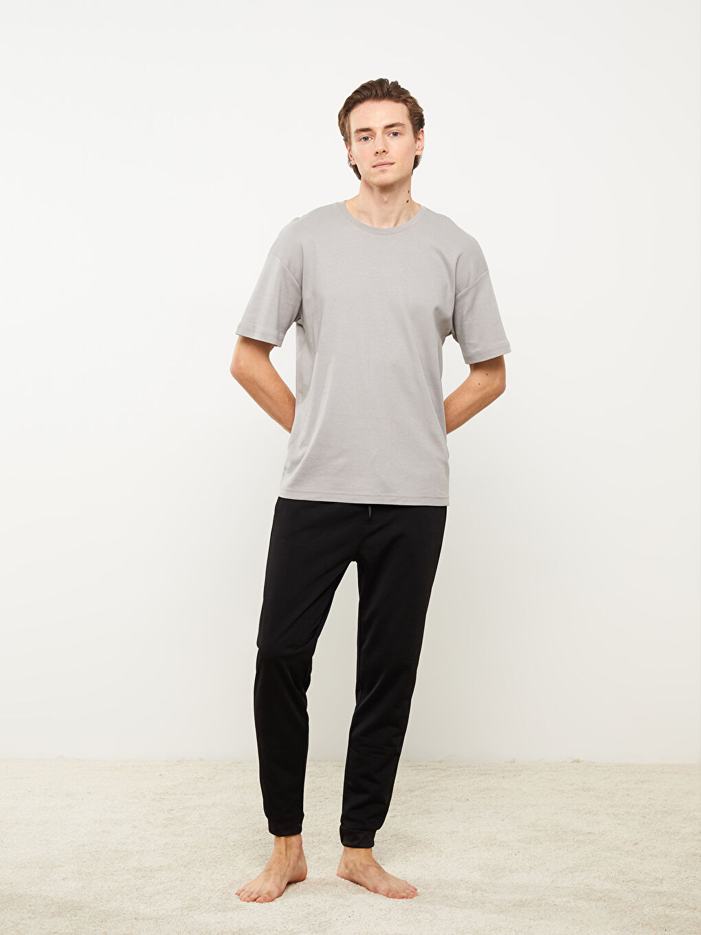 Siyah Standart Kalıp Erkek Eşofman Altı