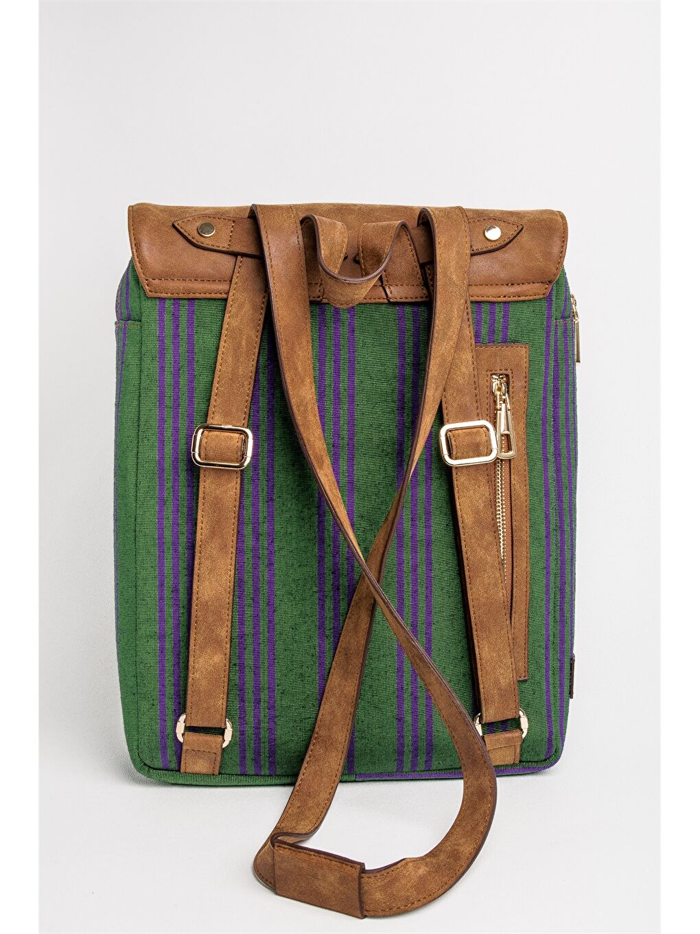 Yeşil Desenli Kadın Sırt Çantası-1