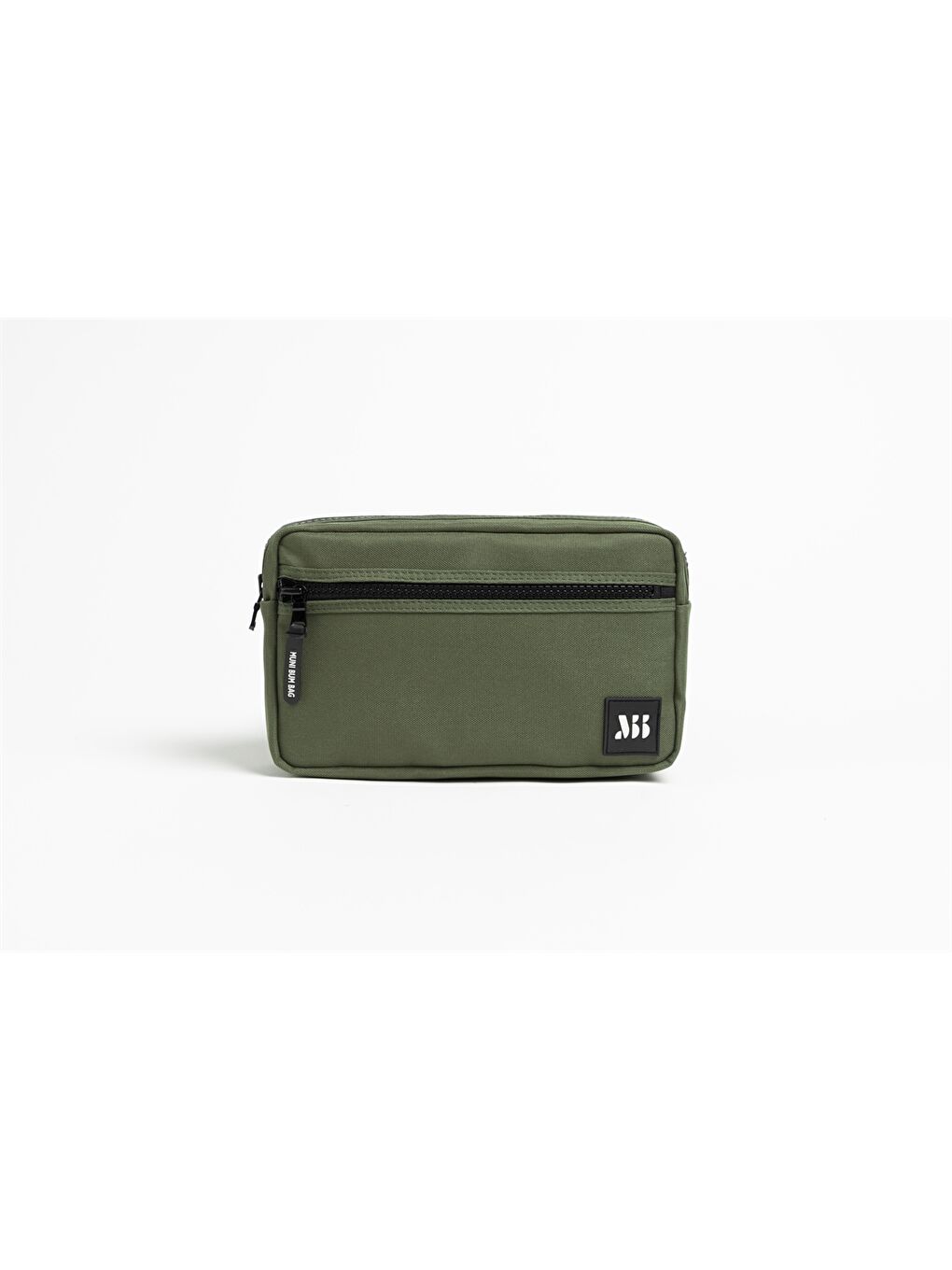 Haki Etiket Baskılı Kadın Bel Çantası