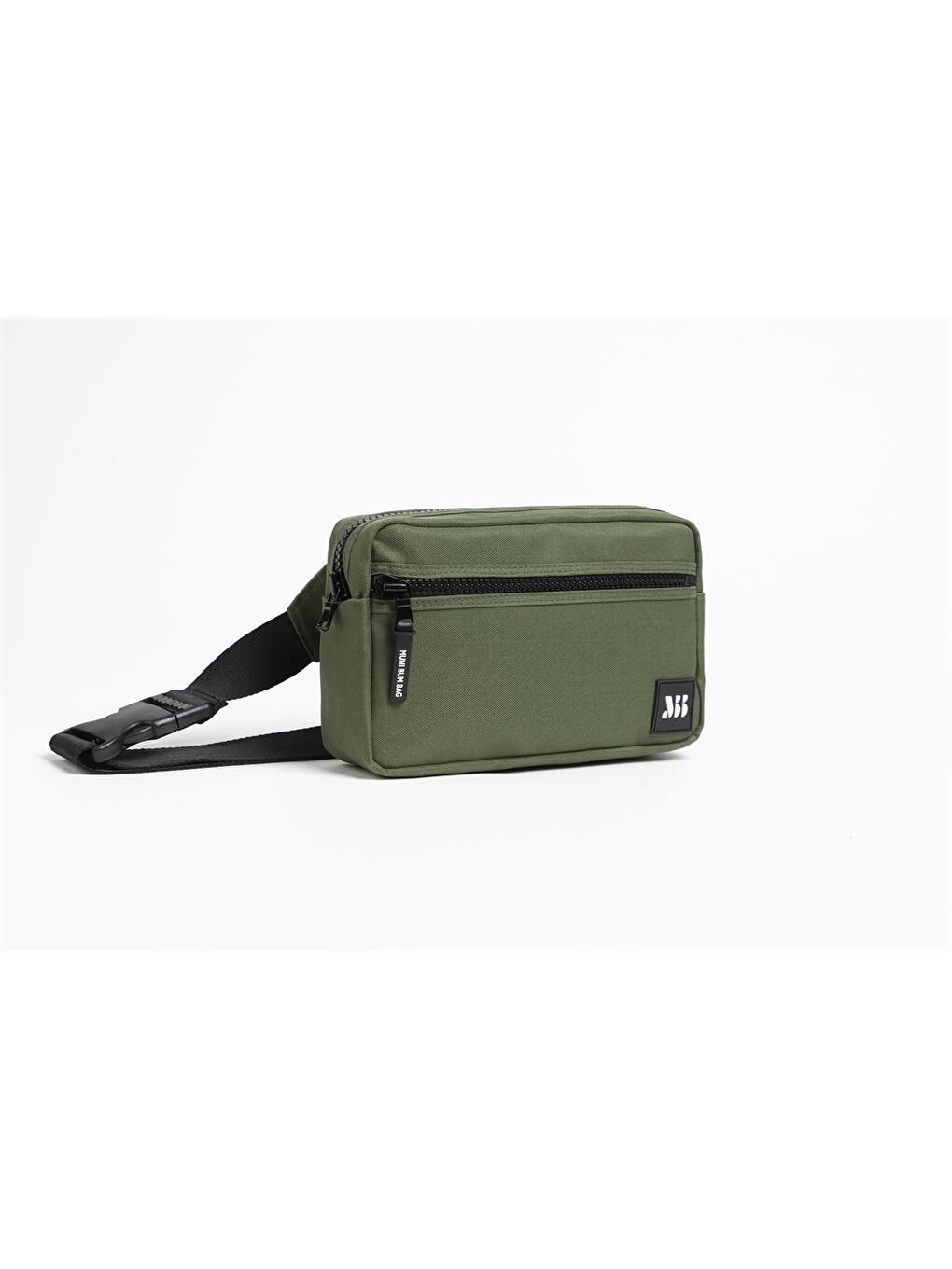 Haki Etiket Baskılı Kadın Bel Çantası-1