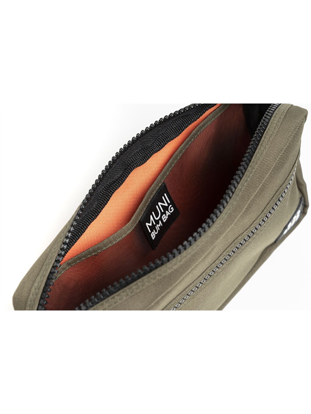 Haki Etiket Baskılı Kadın Bel Çantası-3