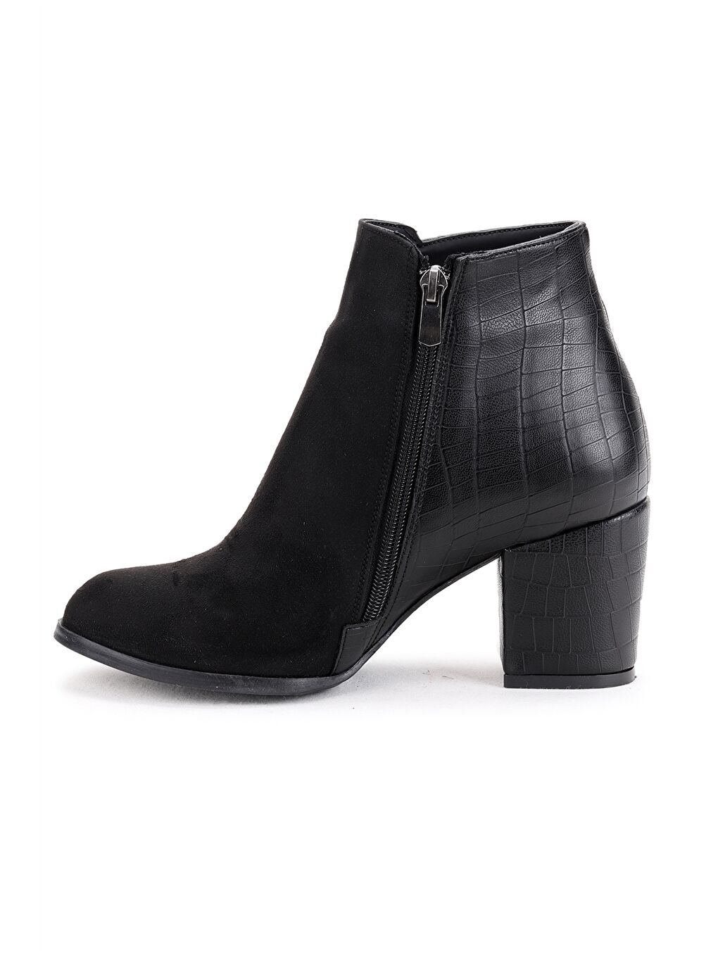 Siyah Fermuarlı Bilek Boy Kadın Bot-4
