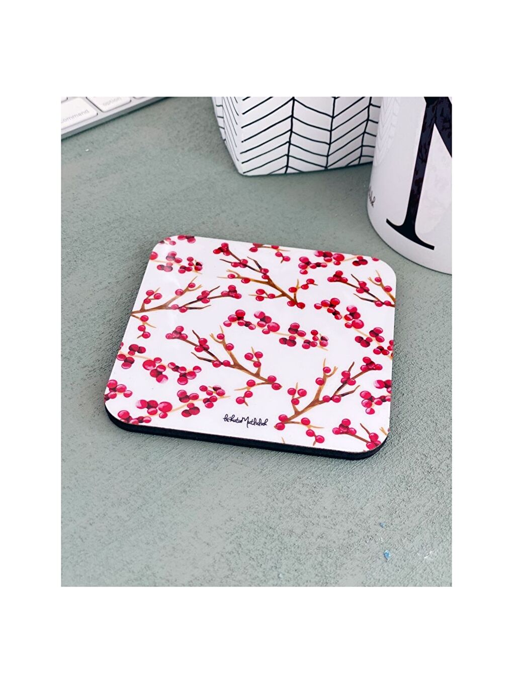 Karışık Baskılı Bardak Altlığı