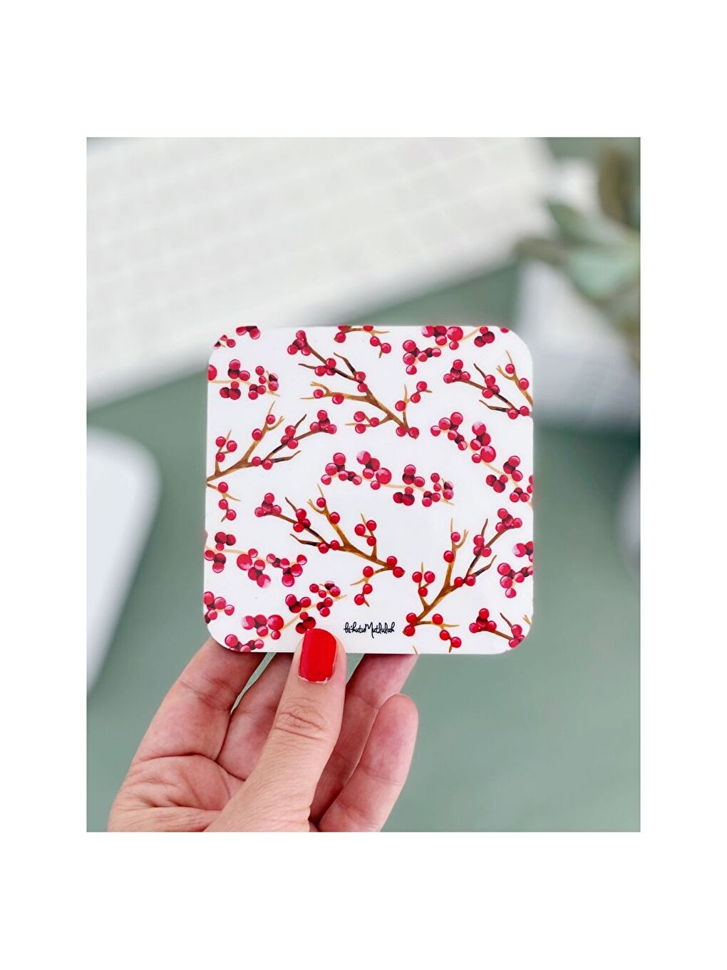 Karışık Baskılı Bardak Altlığı-1