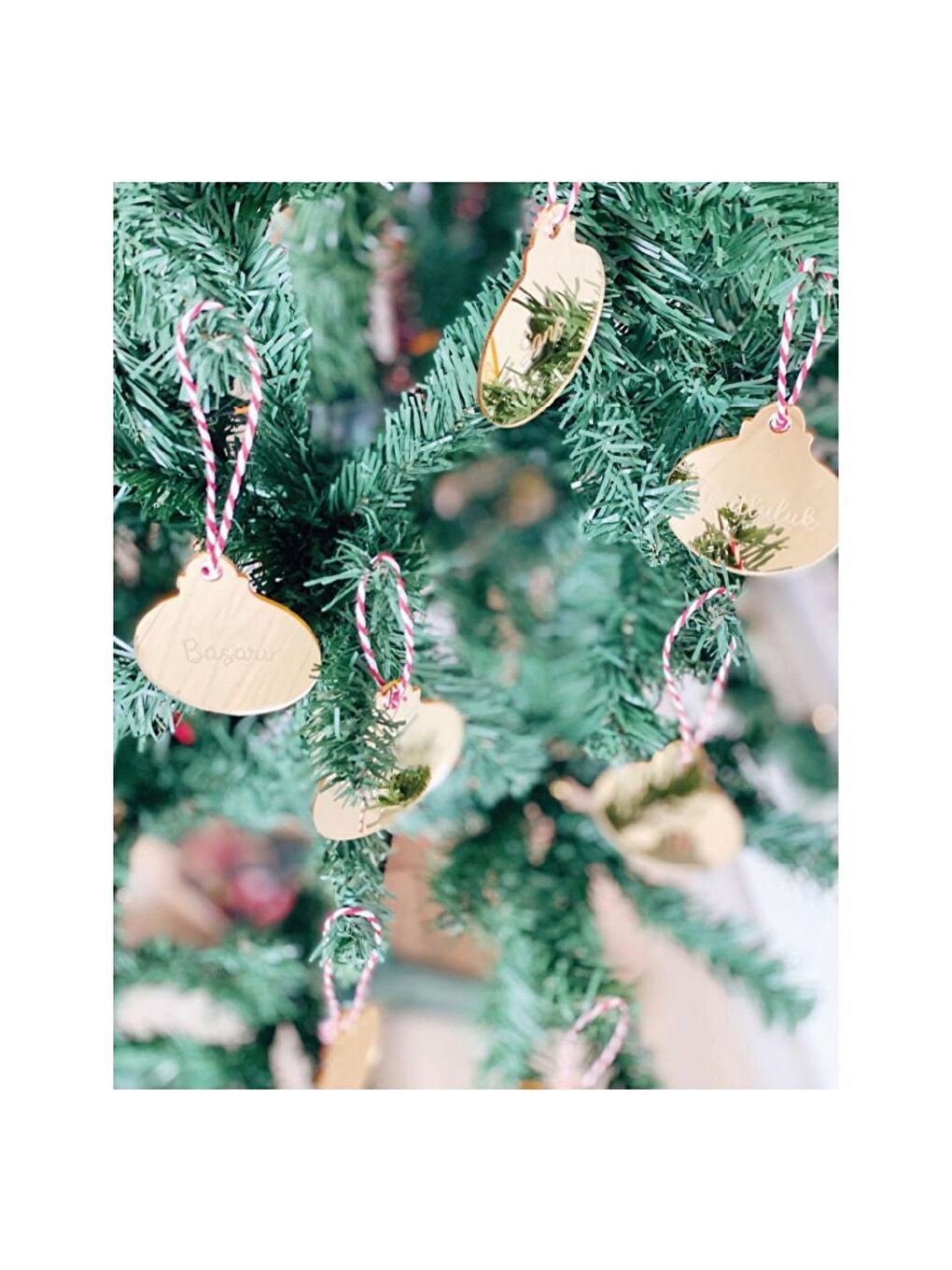 Karışık Yeni Yıl Dilekleri Yılbaşı Süsü Seti 8'li-1