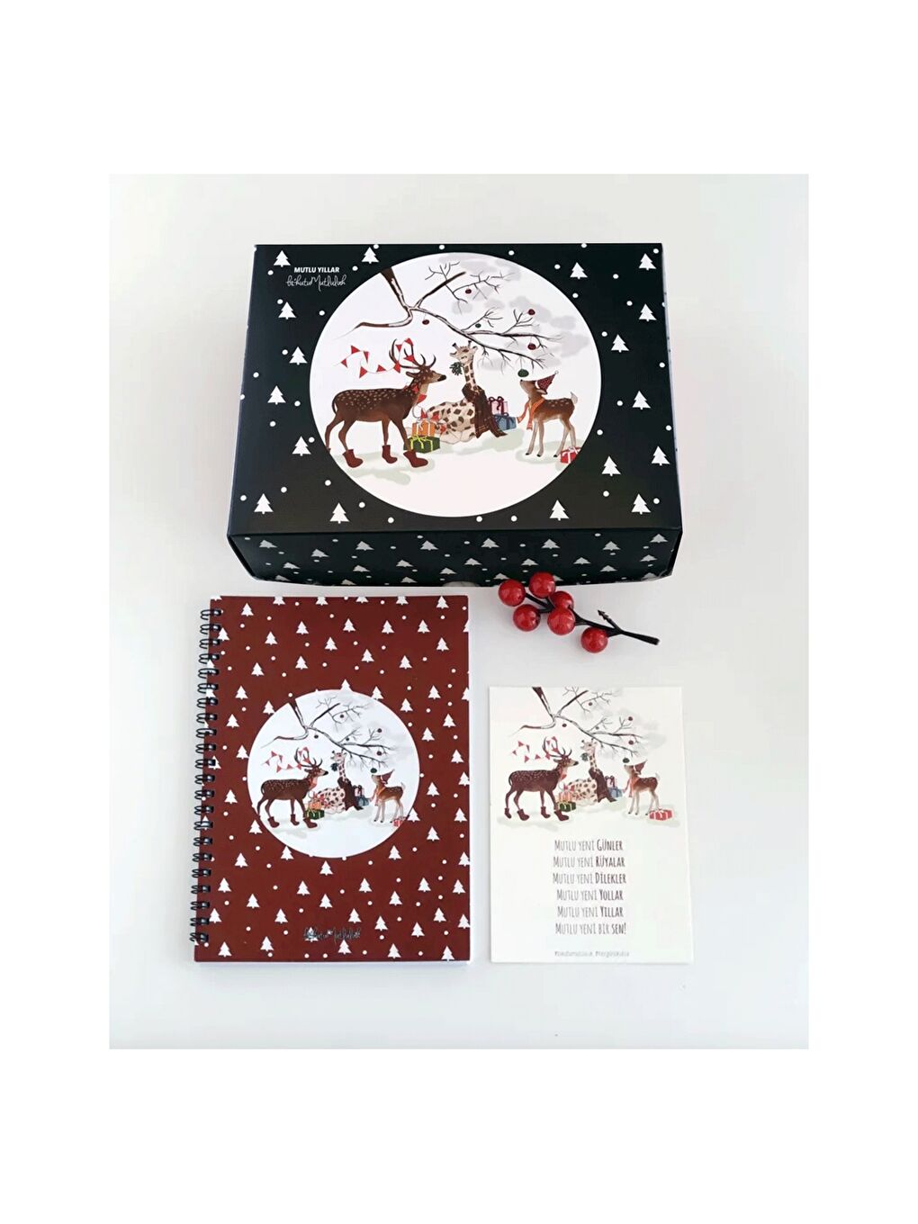 Karışık Yılbaşı Tema Baskılı Hediye Seti