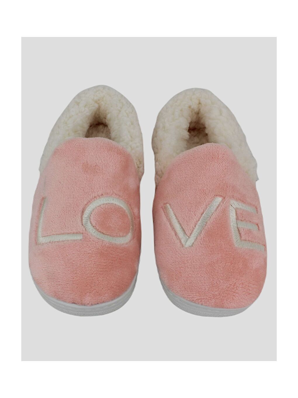 Pembe Nakışlı Kadın Ev Ayakkabısı