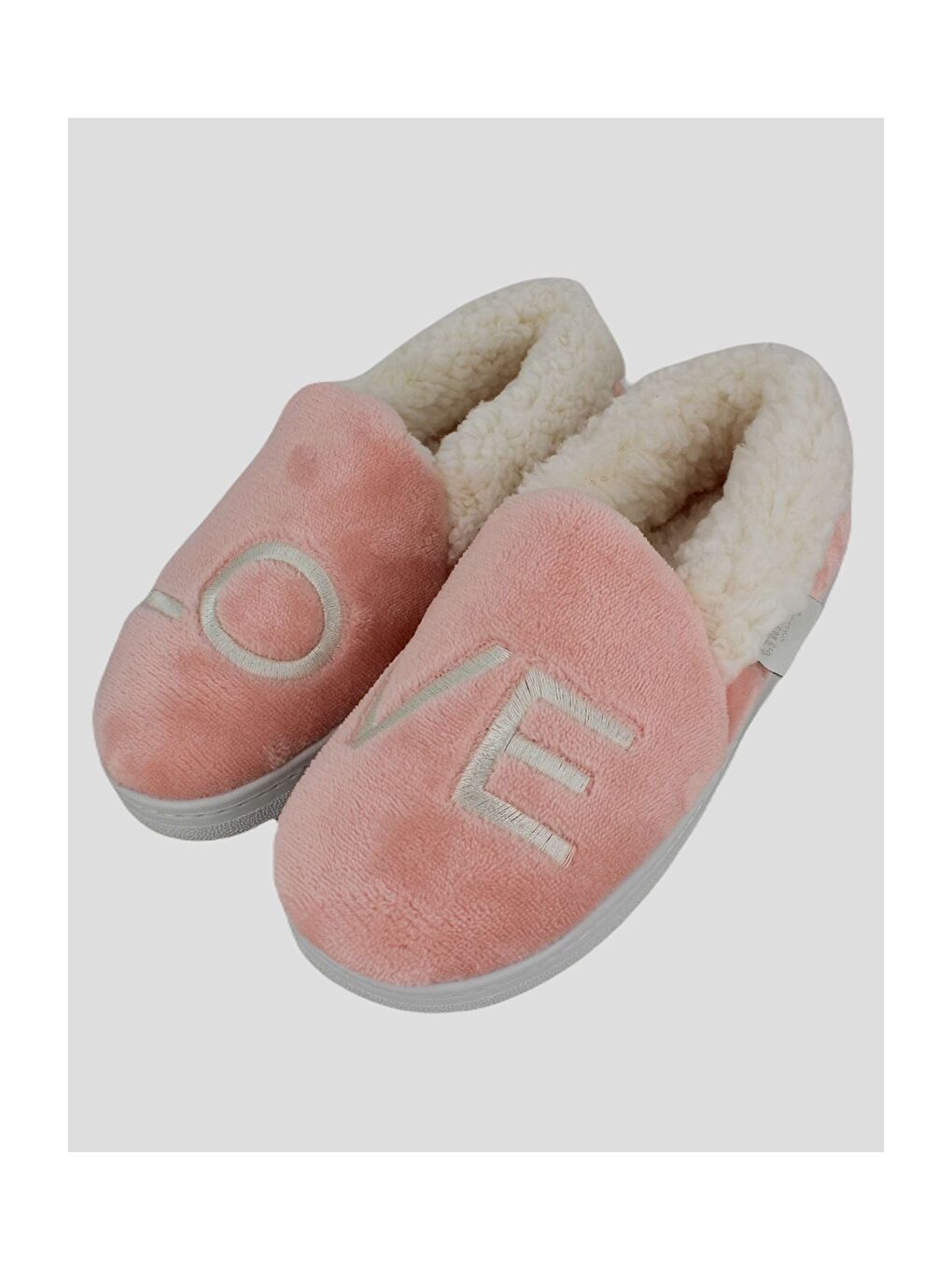 Pembe Nakışlı Kadın Ev Ayakkabısı-1