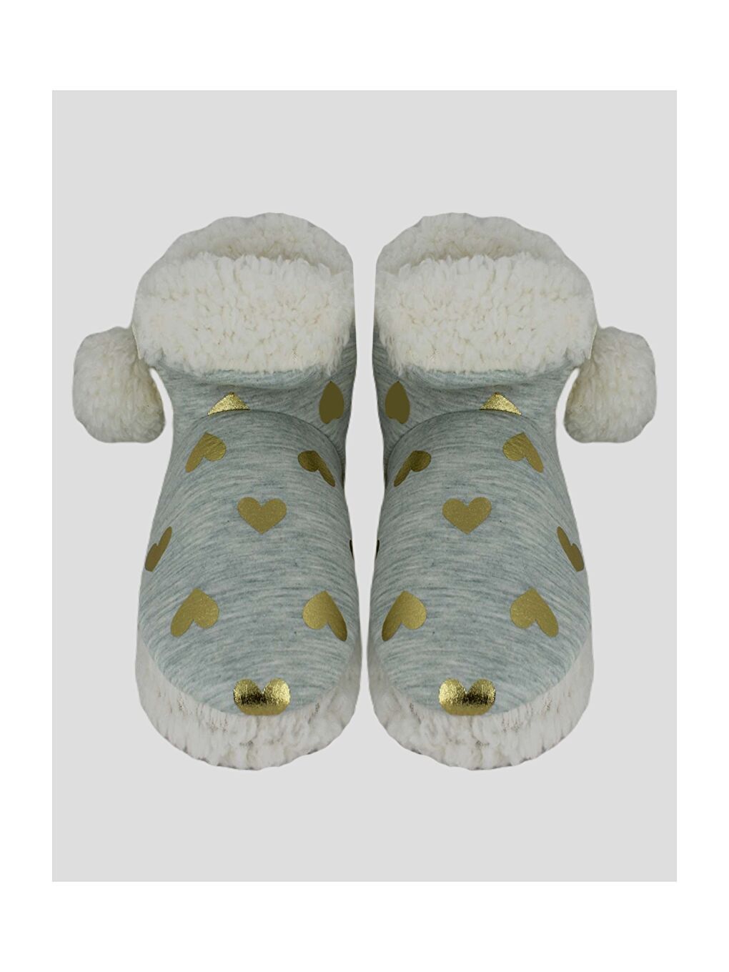 Mavi Ponpon Detaylı Kadın Ev Botu