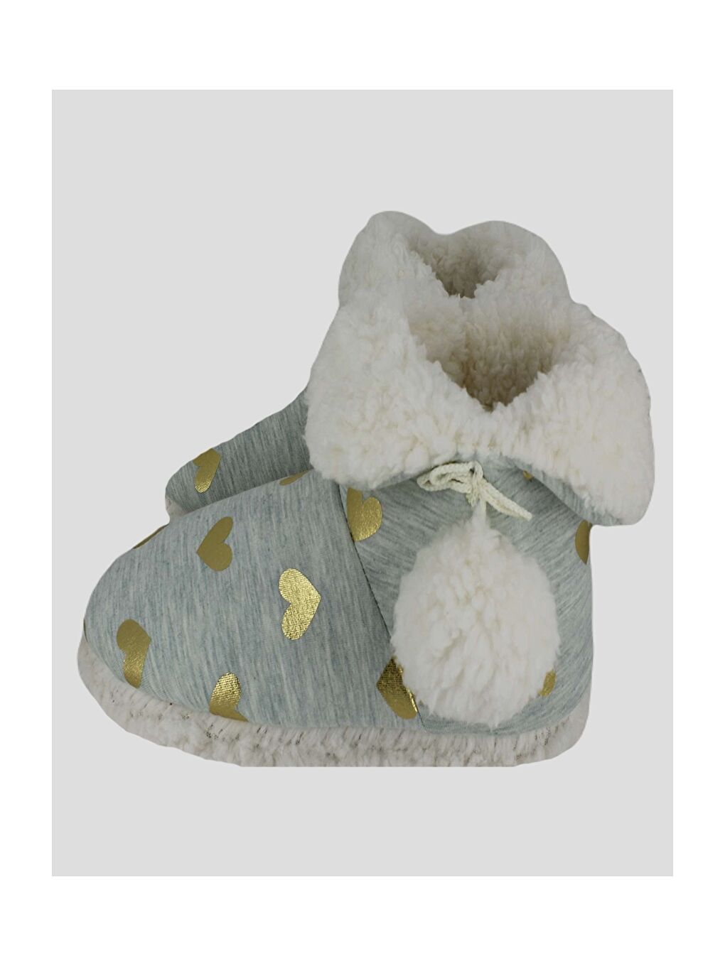 Mavi Ponpon Detaylı Kadın Ev Botu-2