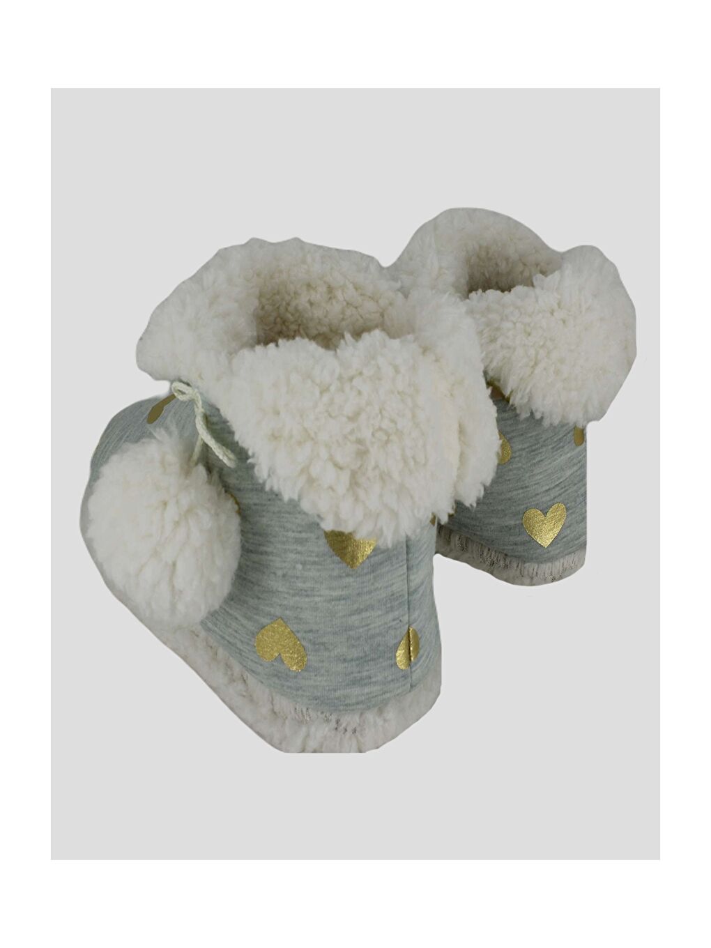 Mavi Ponpon Detaylı Kadın Ev Botu-3