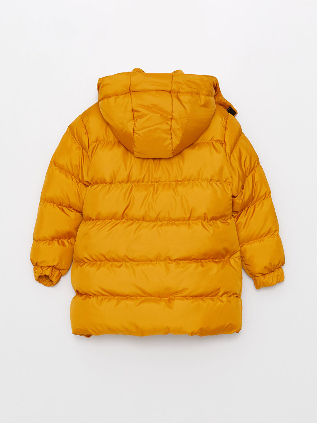 Kahverengi Kapüşonlu Uzun Kollu Nakış Detaylı Erkek Bebek Mont-1